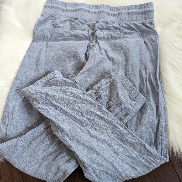 Athleta Cabo Linen Joggers 4 blue chambray - Picture 6 of 6